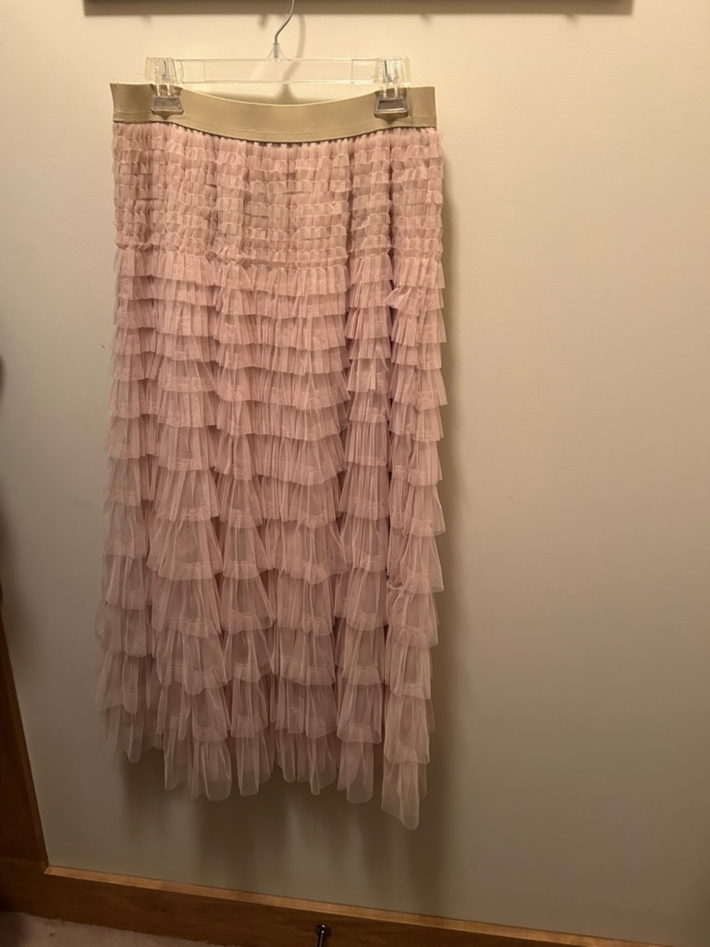 Chic Layered Tulle A-Line Skirt in Beige - Picture 9 of 9